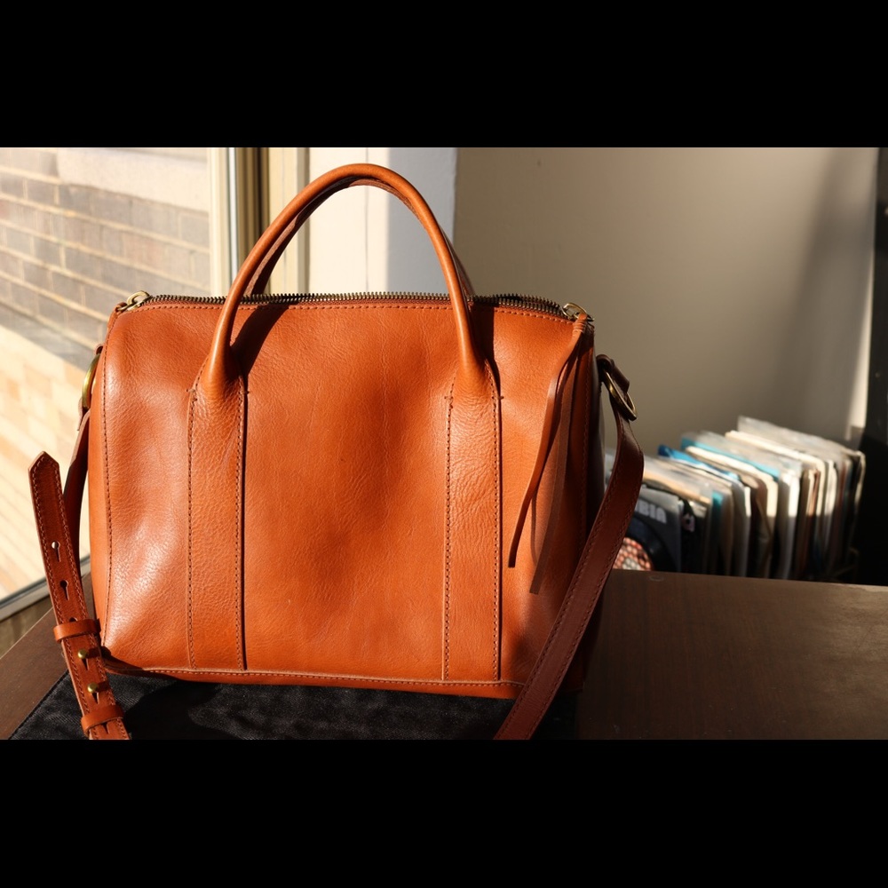 Madewell Prague Satchel in English Saddle